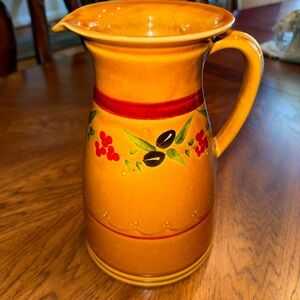 Williams Sonoma Olives Pitcher Made in Saint-Uze France
